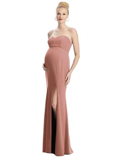 Strapless Crepe Maternity Dress with 