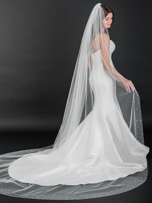 DEWBERRY | chapel veil with crystals or pearls