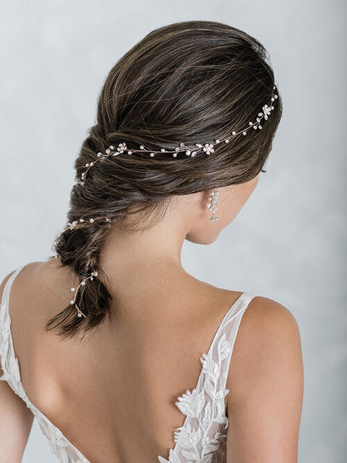 Bel Aire Bridal Headpiece 6534 - Pearl and rhinestone Garland