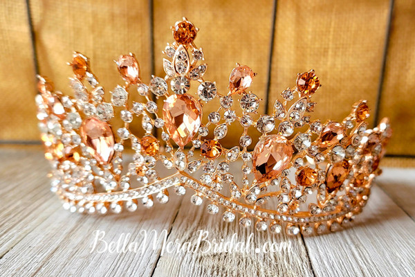 Bella Mera Studio - Champagne/Amber Stone/Rose Gold Crown