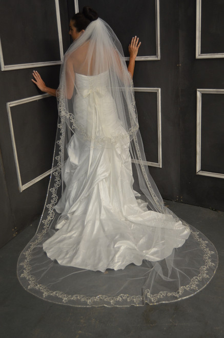 New Elena Designs Wedding Veil Style E1149L - Cathedral  display picture 2