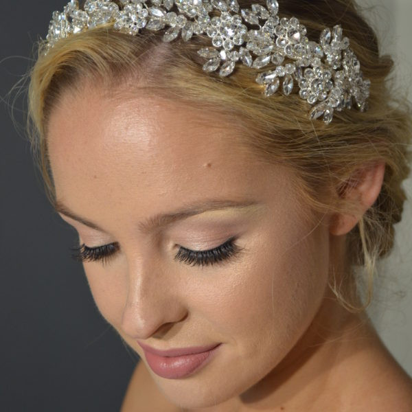 Crystal Flower Headband Amazon.com : LAPOHI Rhinestone Pearl Flower Headpieces for  main image 4
