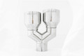 MBRP T304 Stainless Steel Tip; 2.5" ID, Dual 4" OD Out, 9.55" length, Single wall, Passenger's Side
