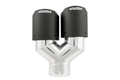 MBRP Tip, 3" ID; Dual 4" OD OUT; Staggered Left 9.87"/ Right 9.37" length; Passenger Side, Dual Wall, Carbon Fiber