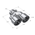 MBRP Tip, 4" Dual Out, 3" Inlet, Drivers Side - T304 SS