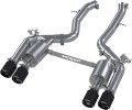 MBRP 3" Resonator-Back, Dual Rear Exit, 2019-2021 BMW M2 Competition 3.0L, Quad Outlet w/ CF Tips, Active Profile