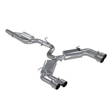 3" Cat Back, Quad Split Rear Exit, Valve Delete T304, Audi S3 2015-19