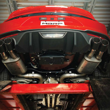 3" Cat Back, Dual Quad Split Rear Exit, Active Exhaust, T304 with Carbon Fiber Tips Ford Mustang GT 5.0L 2018 - 2020