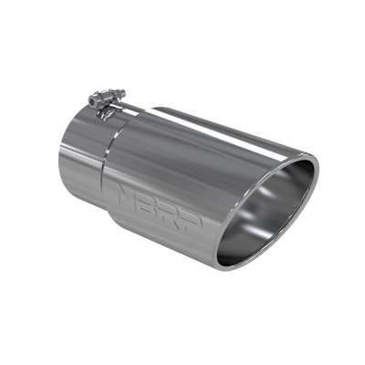 MBRP Tip, 6" O.D. Angled Rolled End 5" inlet 12" length, T304 MBRP Tip, 6" O.D. Angled Rolled End 5" inlet 12" length, T304