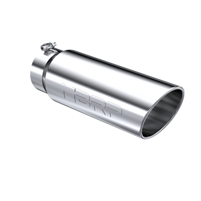 Tip, 6" O.D. Angled Rolled End, 5" inlet 18" in length, T304 Tip, 6" O.D. Angled Rolled End, 5" inlet 18" in length, T304