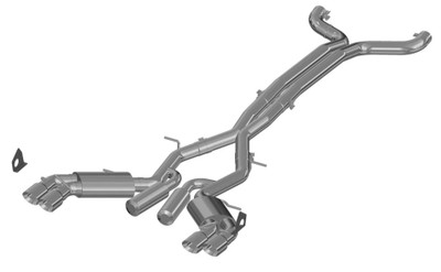 MBRP 3" Dual Cat Back, Quad Tips, Street Version, T409, Chevy Camaro, SS 6.2L 6 Speed 2016 - 2024