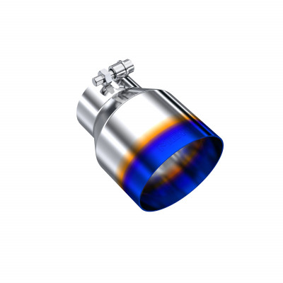 Tip, Burnt End Tip, T304 Stainless Steel, 3" inlet, 4.5" OD Out, 6.13" length, Angle Cut Tip, Burnt End Tip, T304 Stainless Steel, 3" inlet, 4.5" OD Out, 6.13" length, Angle Cut
