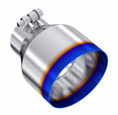 MBRP Tip, 5" T304 Stainless Steel, Burnt End Tip, 3" ID, 5" OD Out, 6.5" Length, Angle Cut, Single Wall