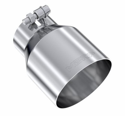 MBRP T304 Stainless Steel Tip, 3" ID, 4.5" OD Out, 6.13" Length, Angle Cut, Single Wall