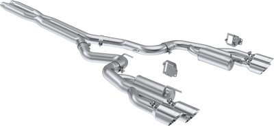 MBRP 3" Cat-Back, Dual Split Rear w/ Quad Tips, 2024-2025 Ford Mustang 5.0L, T304 Stainless Steel, Race Profile MBRP 3" Cat-Back, Dual Split Rear w/ Quad Tips, 2024-2025 Ford Mustang 5.0L, T304 Stainless Steel, Race Profile