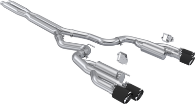 MBRP 3" Cat-Back, Dual Split Rear w/ Quad Carbon Fiber Tips, 2024-2025 Ford Mustang 5.0L, T304 Stainless Steel, Race Profile MBRP 3" Cat-Back, Dual Split Rear w/ Quad Carbon Fiber Tips, 2024-2025 Ford Mustang 5.0L, T304 Stainless Steel, Race Profile