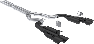 MBRP 3" Cat-Back, Dual Split Rear w/ Quad Black Tips, 2024-2025 Ford Mustang 5.0L, Aluminized Steel, Race Profile MBRP 3" Cat-Back, Dual Split Rear w/ Quad Black Tips, 2024-2025 Ford Mustang 5.0L, Aluminized Steel, Race Profile