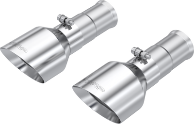 Tip, Dual 5" OD Polished Tips, 3" Inlet, 23" Length, 2025 RAM 1500 3.3L SST, T304 Stainless Steel Tip, Dual 5" OD Polished Tips, 3" Inlet, 23" Length, 2025 RAM 1500 3.3L SST, T304 Stainless Steel