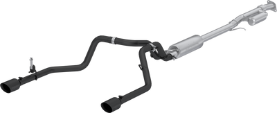 MBRP 3" Cat-Back, 2.5" Dual Split Rear Exit, 2019-2026 Chevrolet/ GMC Silverado/ Sierra 1500 2.7L, Black-Coated Aluminized Steel MBRP 3" Cat-Back, 2.5" Dual Split Rear Exit, 2019-2026 Chevrolet/ GMC Silverado/ Sierra 1500 2.7L, Black-Coated Aluminized Steel