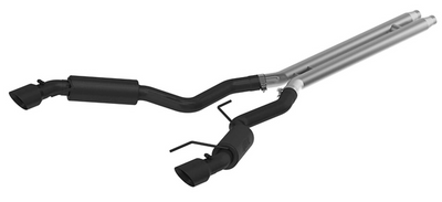 MBRP 3" Cat Back, Dual Split Rear, Race Version, 4.5" tips, BLK Coated, Ford Mustang GT 5.0 - Coupe Only 2015 - 2017
