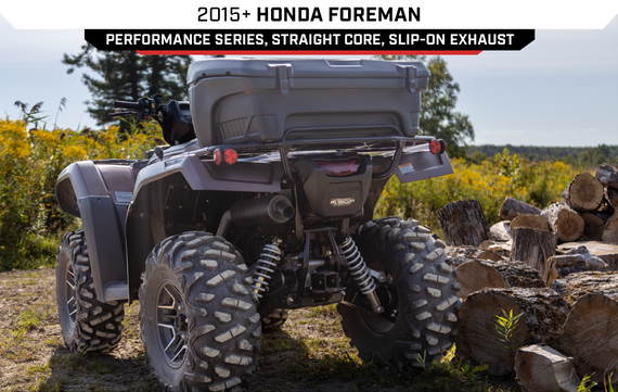 NEW 2015+ Honda Foreman, Straight Core, Slip-on Exhaust