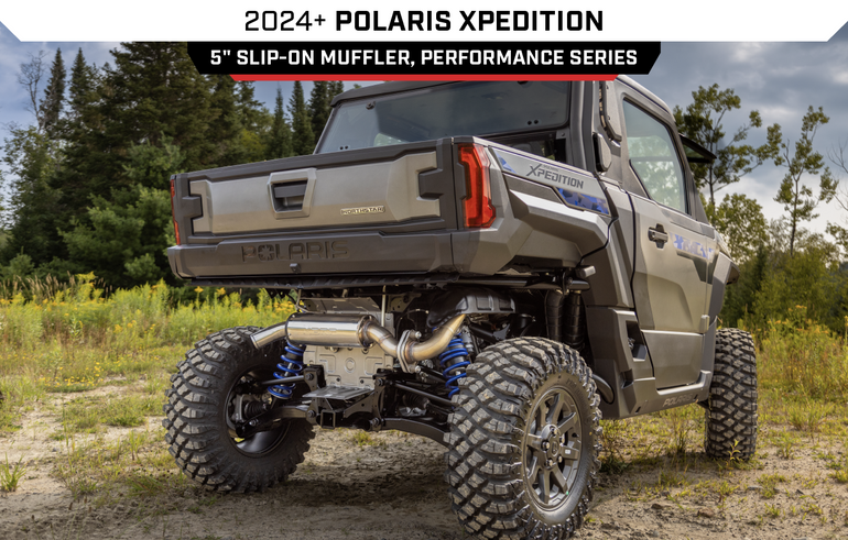NEW 2024+ Polaris Xpedition, Performance Series, 5" Slip-on Muffler NEW 2024+ Polaris Xpedition, Performance Series, 5" Slip-on Muffler