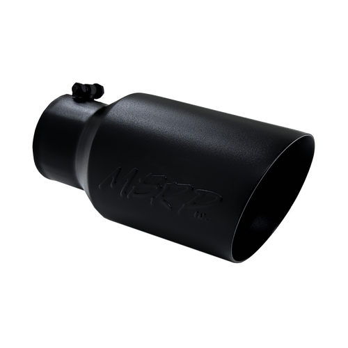 Tip, 6" O.D. Dual Wall Angled 4" inlet 12" length - Black Coated