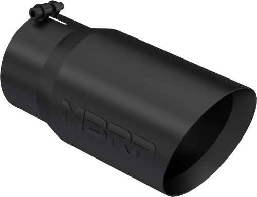 Tip, 6" O.D. Dual Wall Angled 5" inlet 12" length - Black Coated