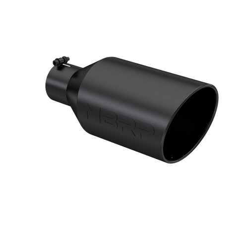 Tip, 8" O.D. Rolled End, 4" inlet 18" in length, Black Coated