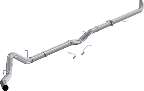 4" Downpipe-Back, No Muffler, Single Side Exit, 2001-2004 Chevrolet/GMC Silverado/Sierra 2500/3500 6.6L, T409 Stainless Steel