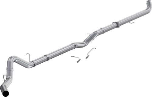 4" Downpipe-Back, No Muffler, Single Side Exit, 2001-2004 Chevrolet/GMC Silverado/Sierra 2500/3500 6.6L, Aluminized Steel