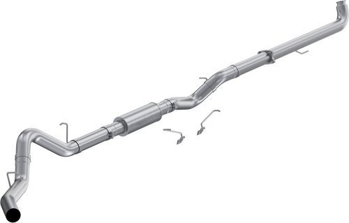 4" Downpipe-Back, Single Side Exit, 2001-2004 Chevrolet/GMC Silverado/Sierra 2500/3500 6.6L, Aluminized Steel