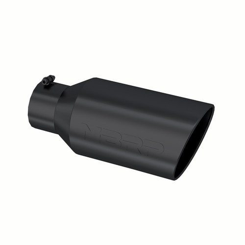Tip, 8" O.D. Rolled End, 5" inlet 18" in length, Black Coated