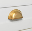 3 Inch Center to Center Classic Bin Pull Cabinet Cup Handle, Satin Gold - 953-SG-1