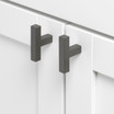 2-Inch Solid Square Cabinet T-Knob 21683-T, Graphite Gray