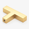 2-Inch Solid Square Cabinet T-Knob 21683-T-BG, Brass Gold