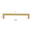 6-5/16 in. Center to Center Solid Square Bar Pull,  21683-160-BG, Brass Gold