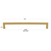 8-3/4 Inch Center to Center Solid Square Bar Pull, 21683-224-BG, Brass Gold