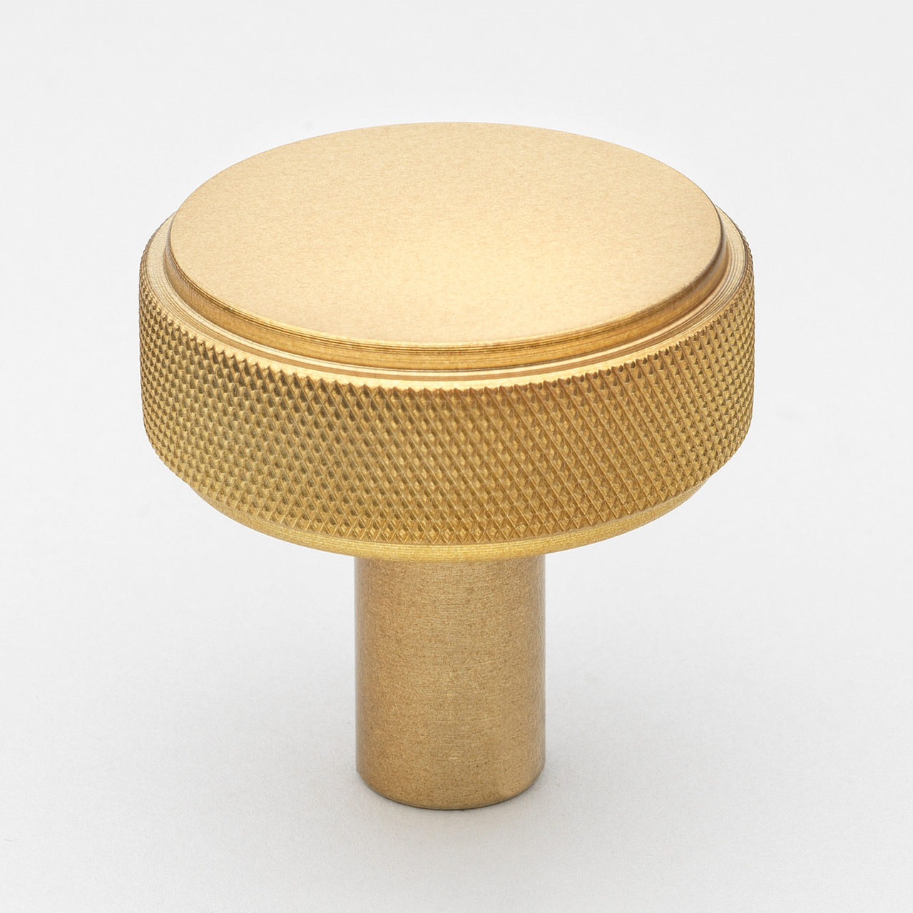 1-1/2 Inch Solid Round Knurled Cabinet Knob, Satin Gold - 5825-SG