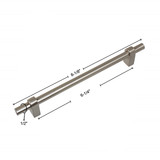 6-1/4 Inch Center to Center European Solid Cabinet Bar Pull - 4148-L