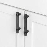 3-3/4 in. Center-to-Center Matte Black Solid Steel Bar Pull - 4006-96-MB