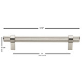 5-1/16 in. Center to Center Knurled Solid Steel Bar Pull - 8007-128-BG