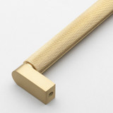 8-3/4 Inch Screw Spacing Solid Knurled Bar Pull Cabinet Hardware Handle, Satin Gold - 4788-224-SG