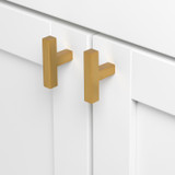 2-Inch Solid Square Cabinet T-Knob 21683-T Gold Collection 2-Inch Solid Square Cabinet T-Knob 21683-T Gold Collection