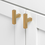 2-Inch Solid Square Cabinet T-Knob 21683-T Gold Collection 2-Inch Solid Square Cabinet T-Knob 21683-T Gold Collection