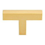 2-Inch Solid Square Cabinet T-Knob 21683-T-BG, Brass Gold
