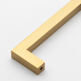 6-5/16 in. Center to Center Solid Square Bar Pull,  21683-160-BG, Brass Gold