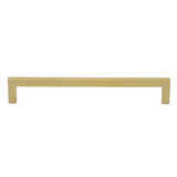 7-9/16 Inch Center to Center Solid Square Bar Pull, 21683-192-BG, Brass Gold