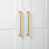 8-3/4 Inch Center to Center Solid Square Bar Pull, 21683-224-BG, Brass Gold