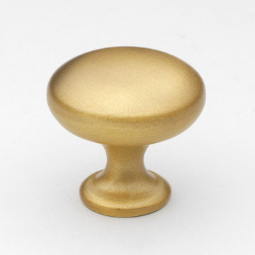 1-1/8 Inch Classic Round Solid Cabinet Knobs, Satin Gold - 5411-SG